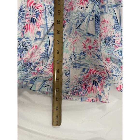 Lilly Pulitzer Lala Romper Crew Blue Tint Sea To Shining Sea Size Small - Picture 6 of 10